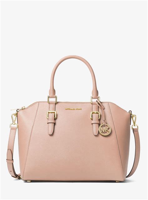 michael michael kors ciara large saffiano leather satchel|Michael Kors saffiano tote large.